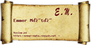Emmer Máté névjegykártya